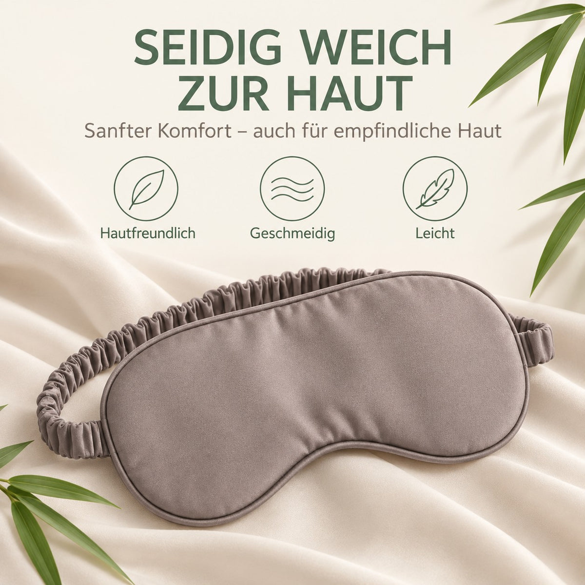 Bambus Lyocell Schlafmaske in Weiß