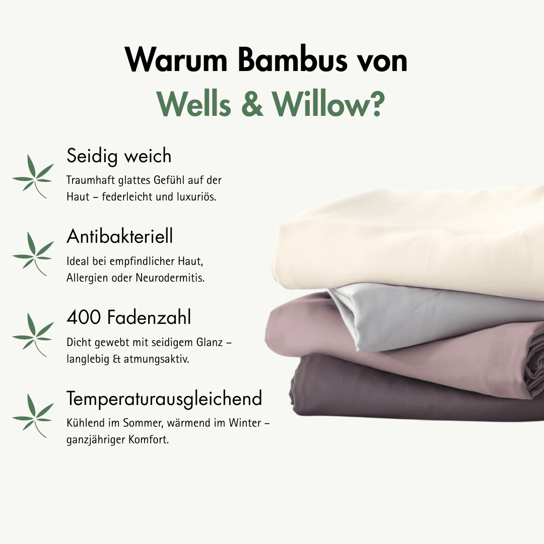 Bambus Lyocell Bettwäsche / Größe 155x220 / Perlgrau / Nachhaltige Sommerbettwäsche