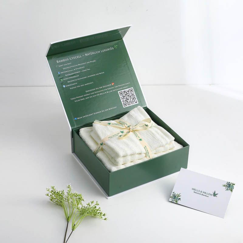 Weiß / Bambus Handtuch für empfindliche Haut / Natürlich weich & nachhaltig