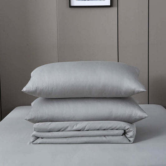 Perlgrau / Bambus Bettwäsche / Zara Home Look / Luxuriös & nachhaltig / 155x220 / Weiß