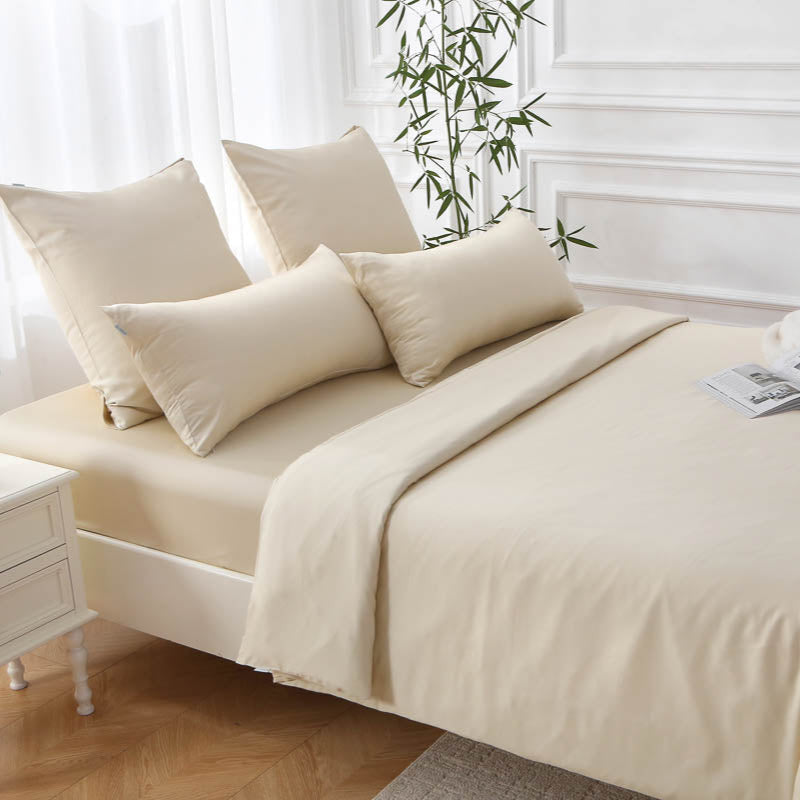 Sandbeige / Lyocell / Spannbettlaken 90x200 cm – hautfreundlich & temperaturausgleichend