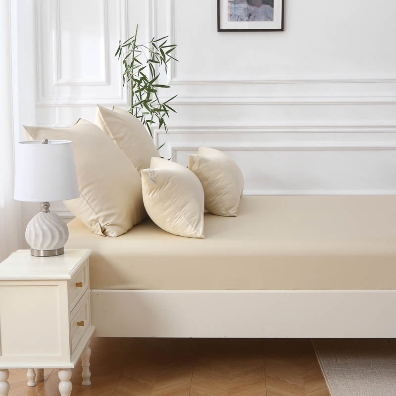 Sandbeige / Bambus-Lyocell / Bettwäsche mit Kissenhülle – OEKO-TEX & allergikerfreundlich