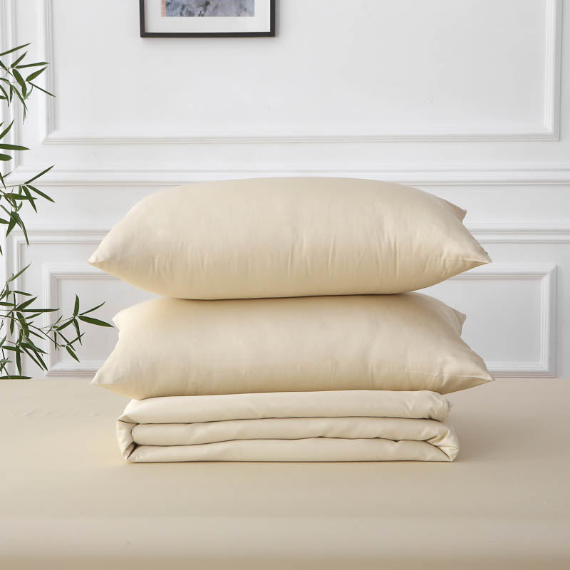 Sandbeige / Bambus-Lyocell / Spannbettlaken – knitterarm, weich & für empfindliche Haut