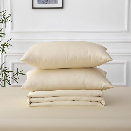 Sandbeige / Bambus-Lyocell / Spannbettlaken – knitterarm, weich & für empfindliche Haut