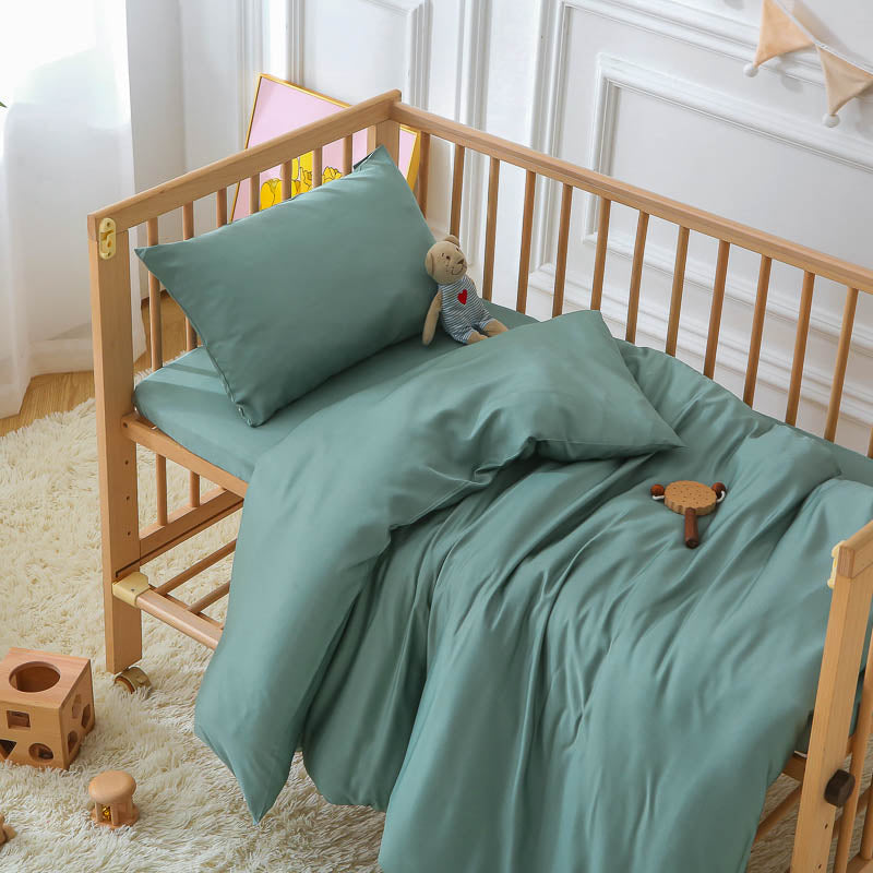Sage Grün / Atmungsaktive Bambus-Bettwäsche für Kinder / 135x200 cm / Nachhaltiger Schlafkomfort