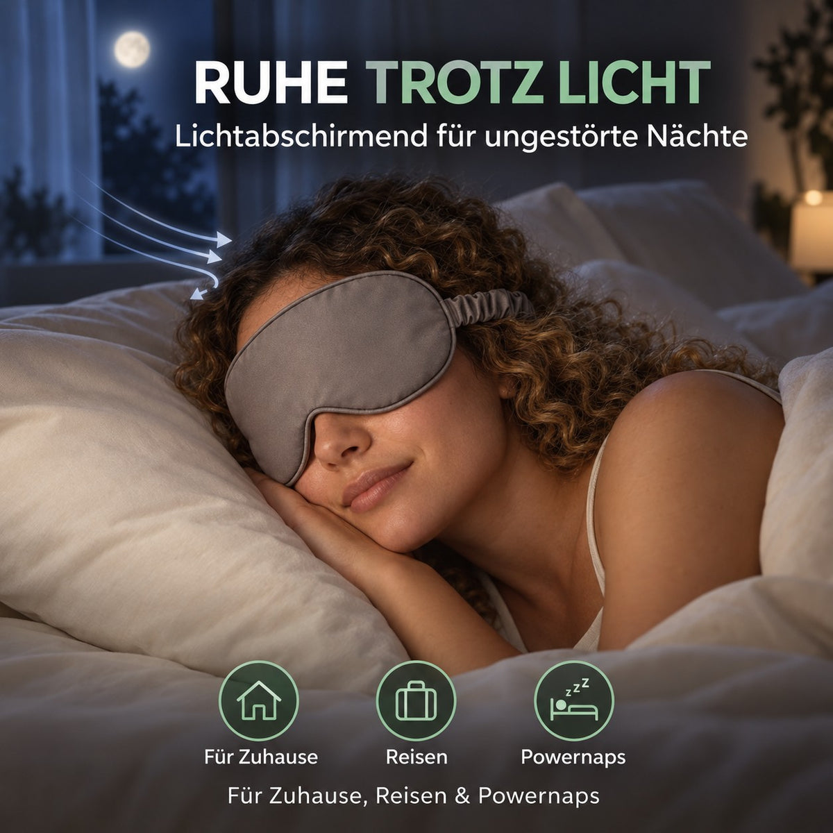 Bambus Lyocell Schlafmaske in Weiß