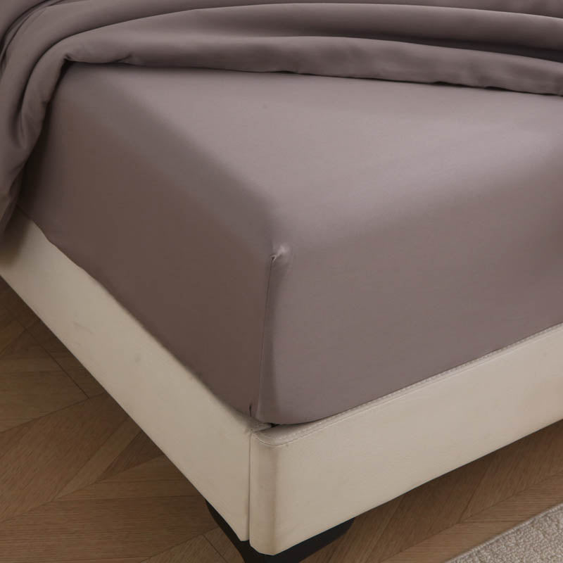 Nougat / Lyocell / Spannbettlaken 140x200 cm – für Boxspringbetten, vegan & glatt